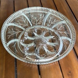 Vintage Indiana Glass Egg & Relish Tray
